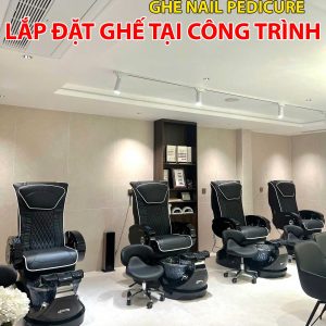 Ghế nail pedicure màu đen Bọc da Cao cấp