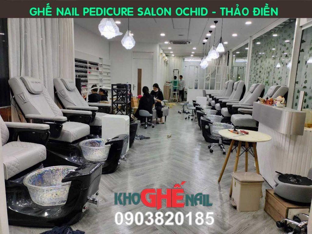 ghế nail pedicure ở tiệm ochid nail