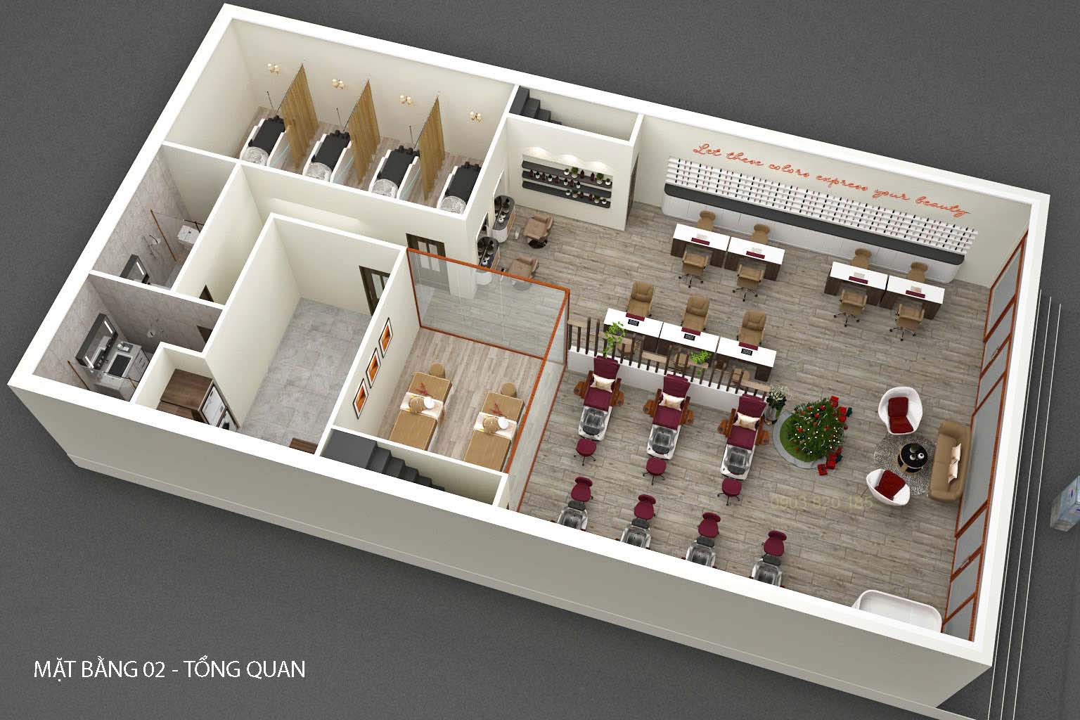 thiết kế tiệm nail tại nhà